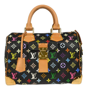 Louis Vuitton 2003 Black Monogram Multicolor Speedy 30 Handbag M92642