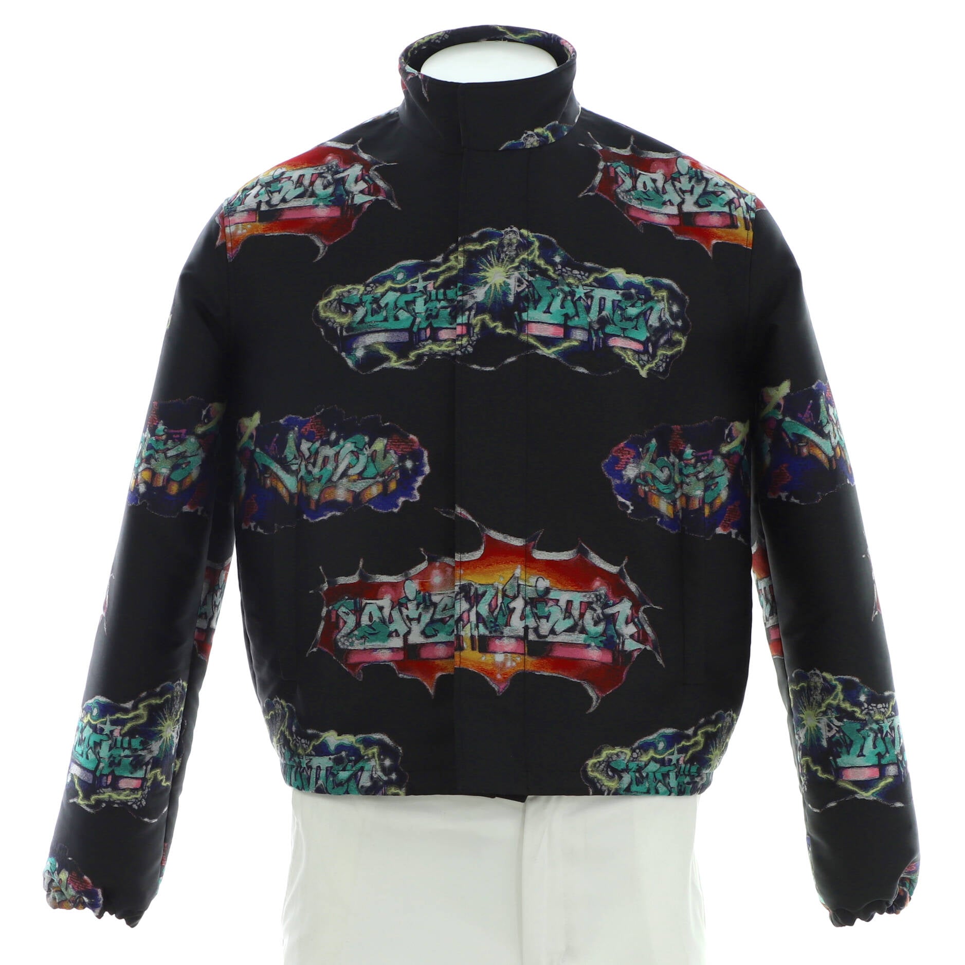 Men's Graffiti Logo Blouson Jacket Printed Nylon