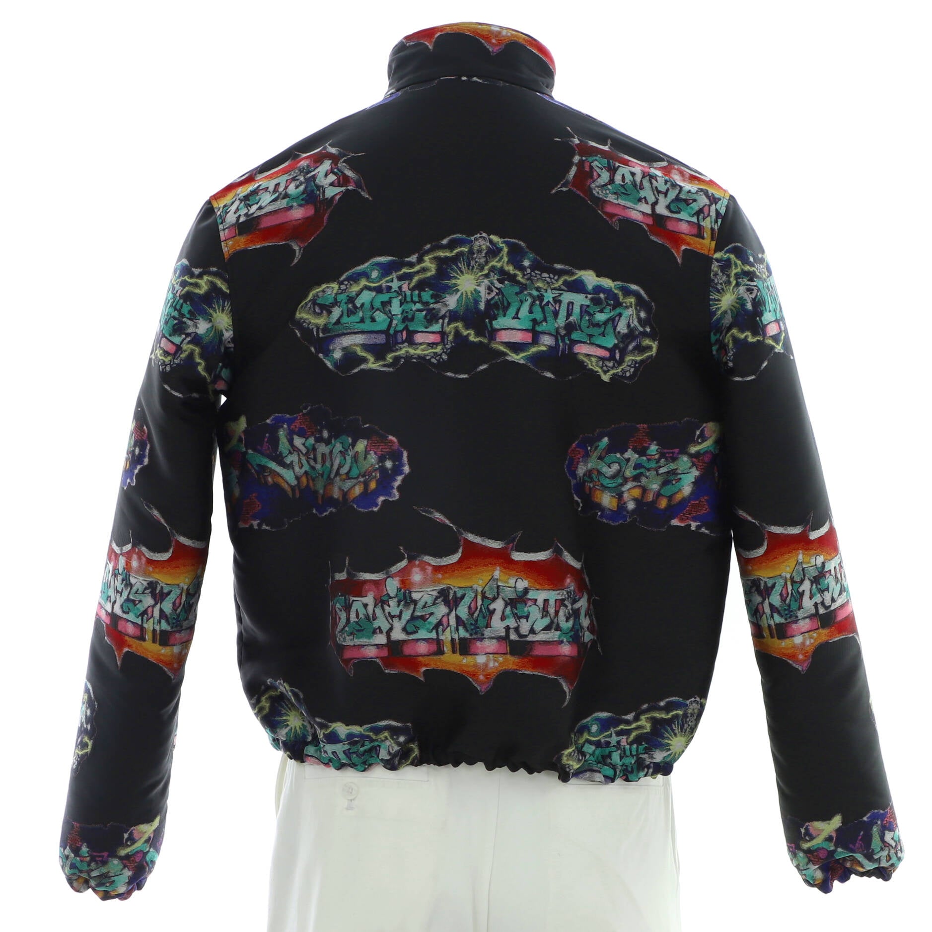 Men's Graffiti Logo Blouson Jacket Printed Nylon – Image 2