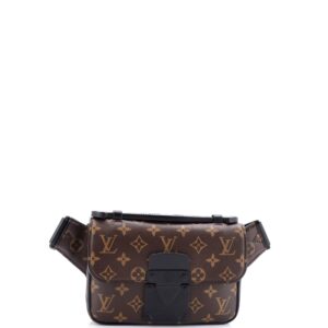 S Lock Sling Bag Macassar Monogram Canvas