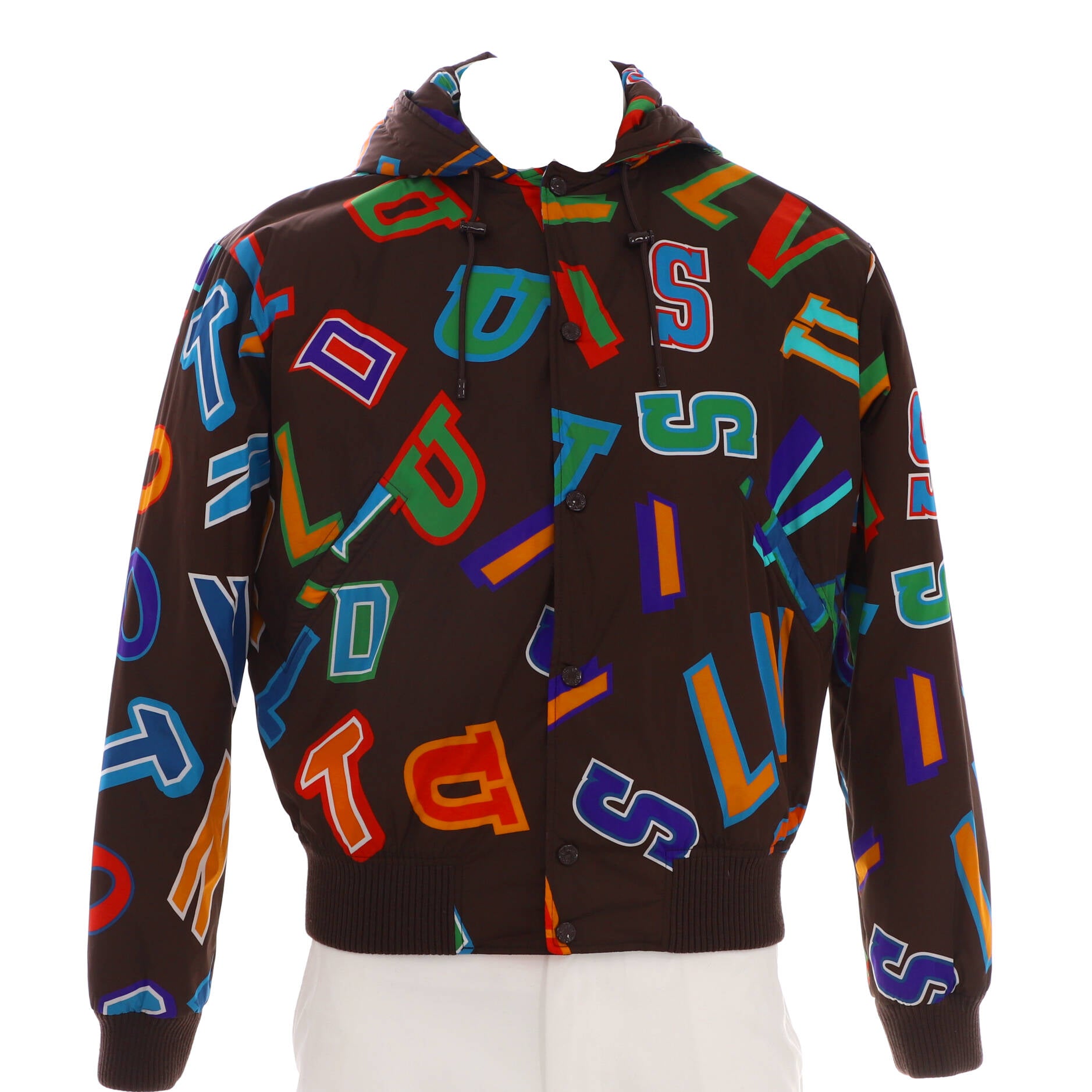 Men's LV x NBA Letters Hooded Blouson Jacket Printed Polyamide
