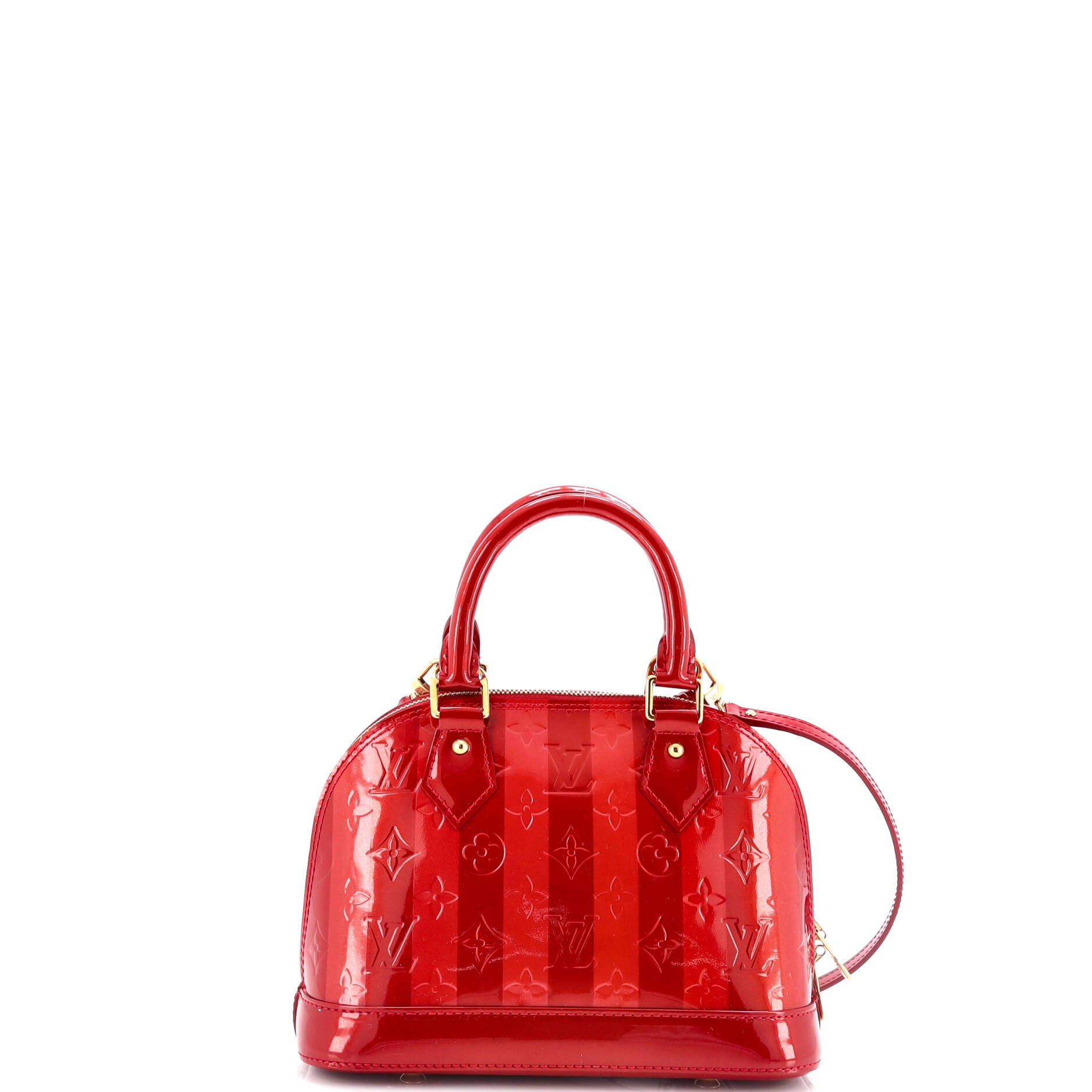 Alma Handbag Limited Edition Monogram Vernis Rayures BB – Image 3