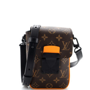 S Lock Vertical Wearable Wallet Macassar Monogram Canvas