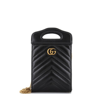 GG Marmont Top Handle Convertible Chain Tote Matelasse Leather Mini
