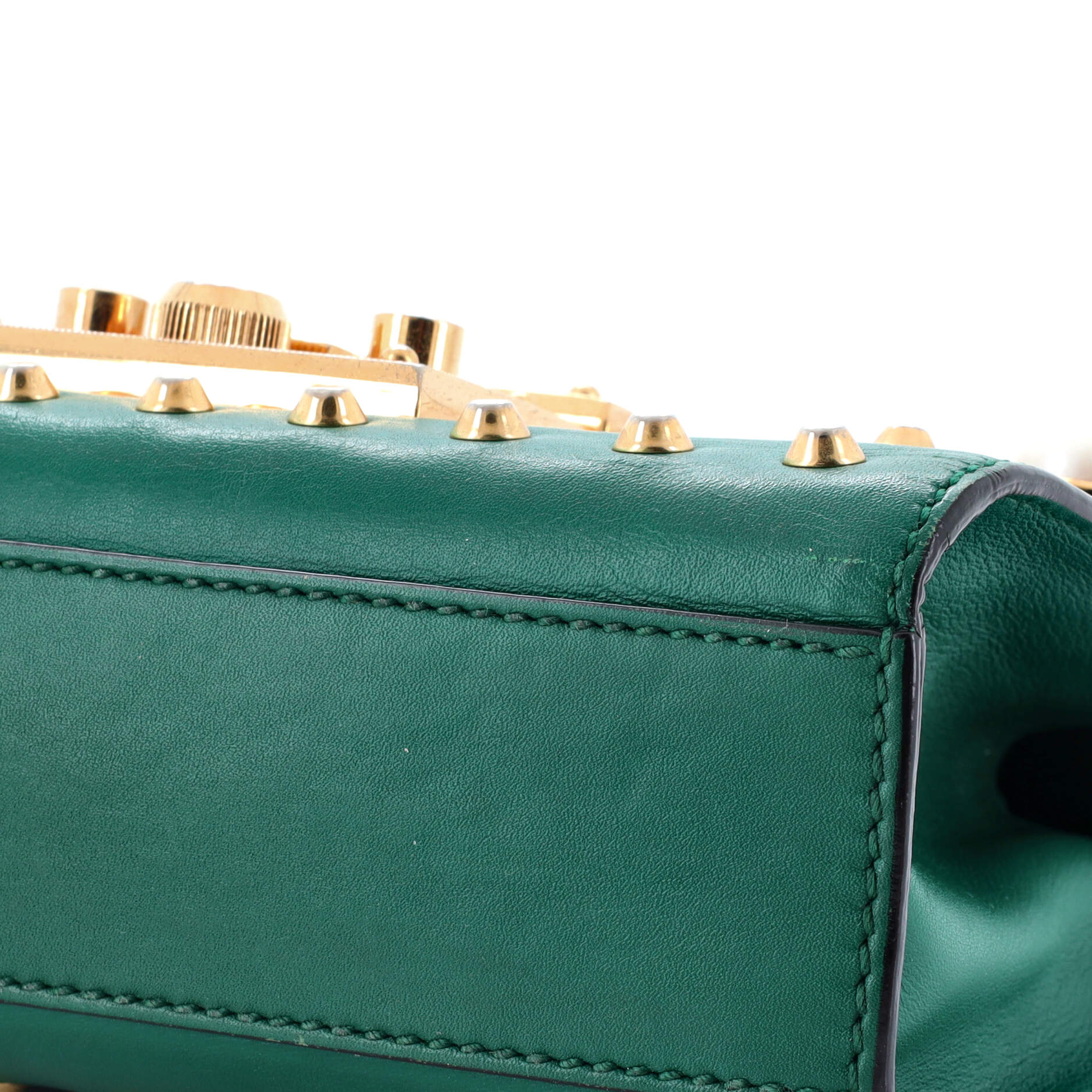 Pearly Padlock Shoulder Bag Studded Leather Small – Image 6