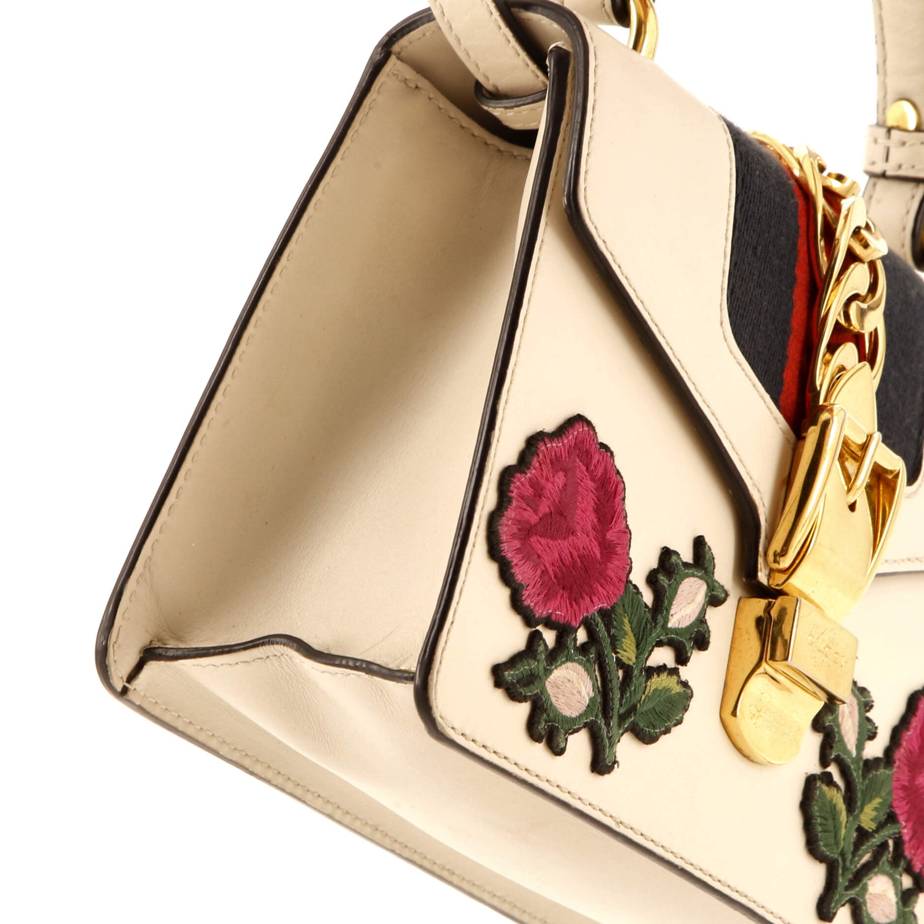 Sylvie Top Handle Bag Embroidered Leather Mini – Image 7