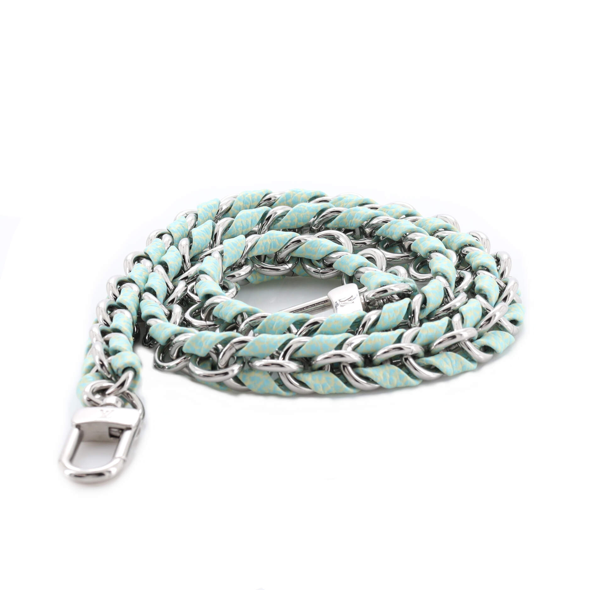 Multi Pochette Accessoires Woven Chain Strap Leather and Metal