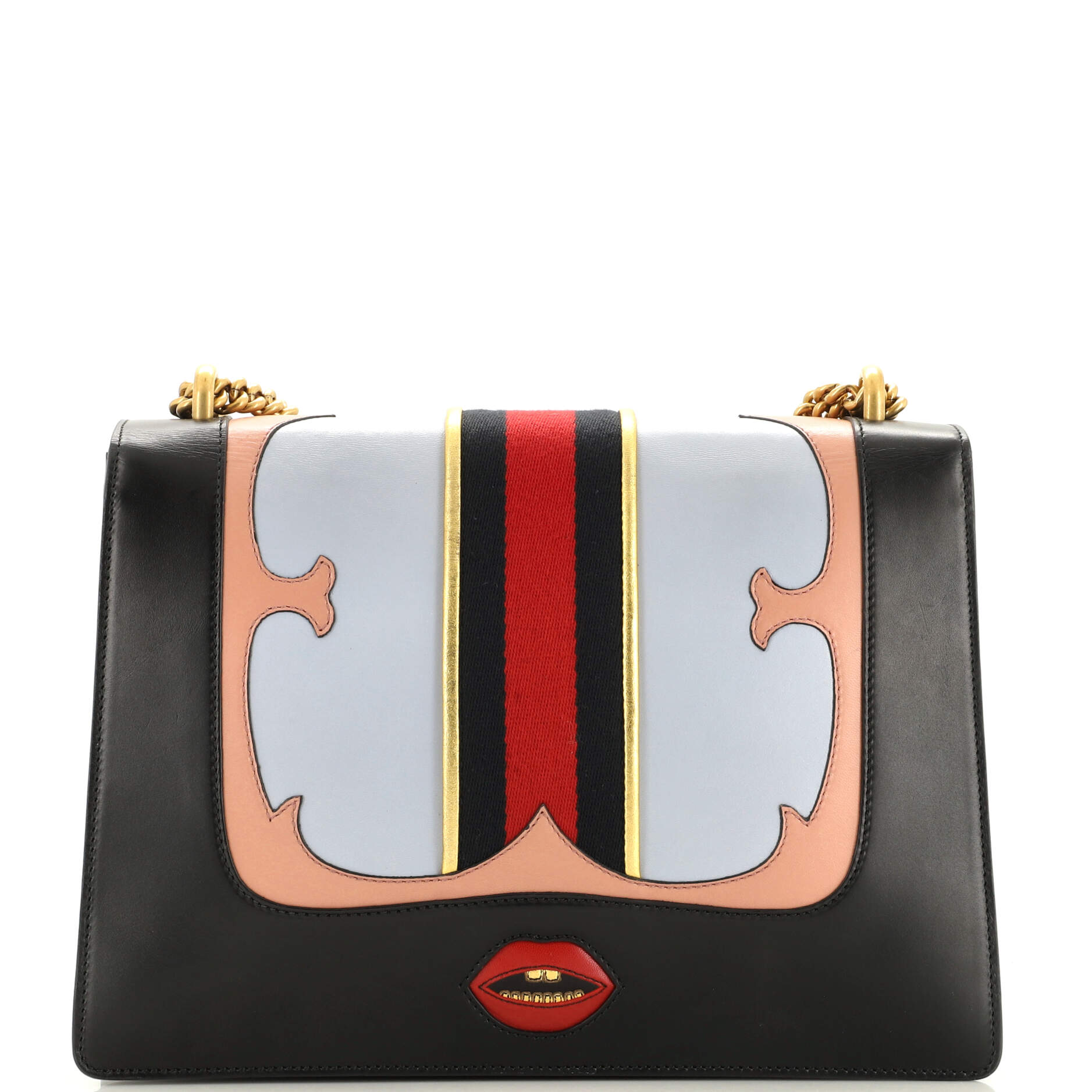 Web Heart GG Marmont Chain Shoulder Bag Leather Medium – Image 3