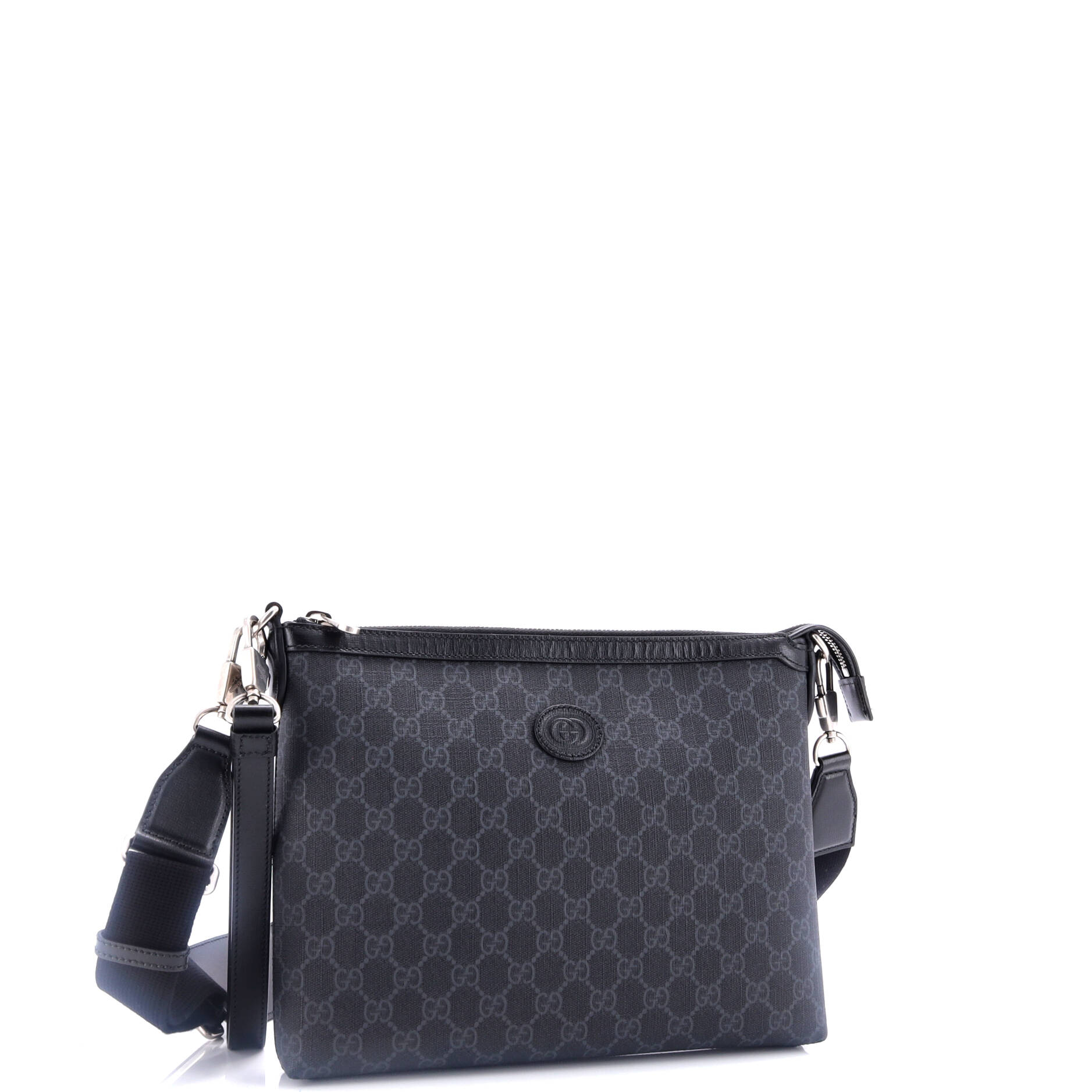 Interlocking G Patch Wristlet Messenger Bag GG Coated Canvas Medium – Image 2