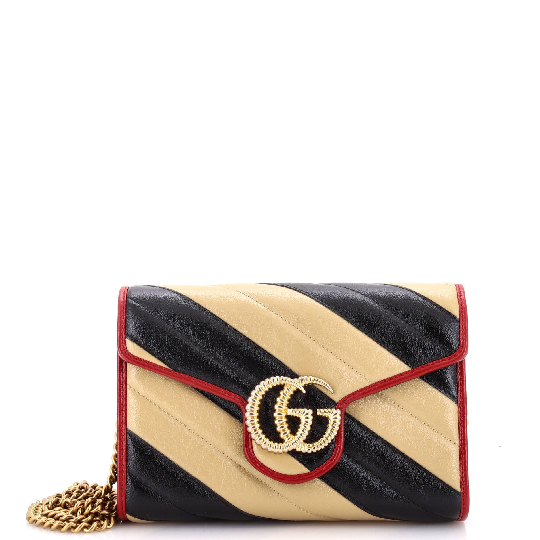 GG Marmont Chain Wallet Diagonal Quilted Leather Mini