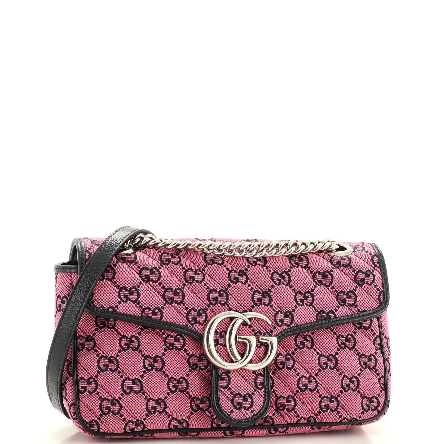 GG Marmont Flap Bag Diagonal Quilted GG Canvas Small – Image 2