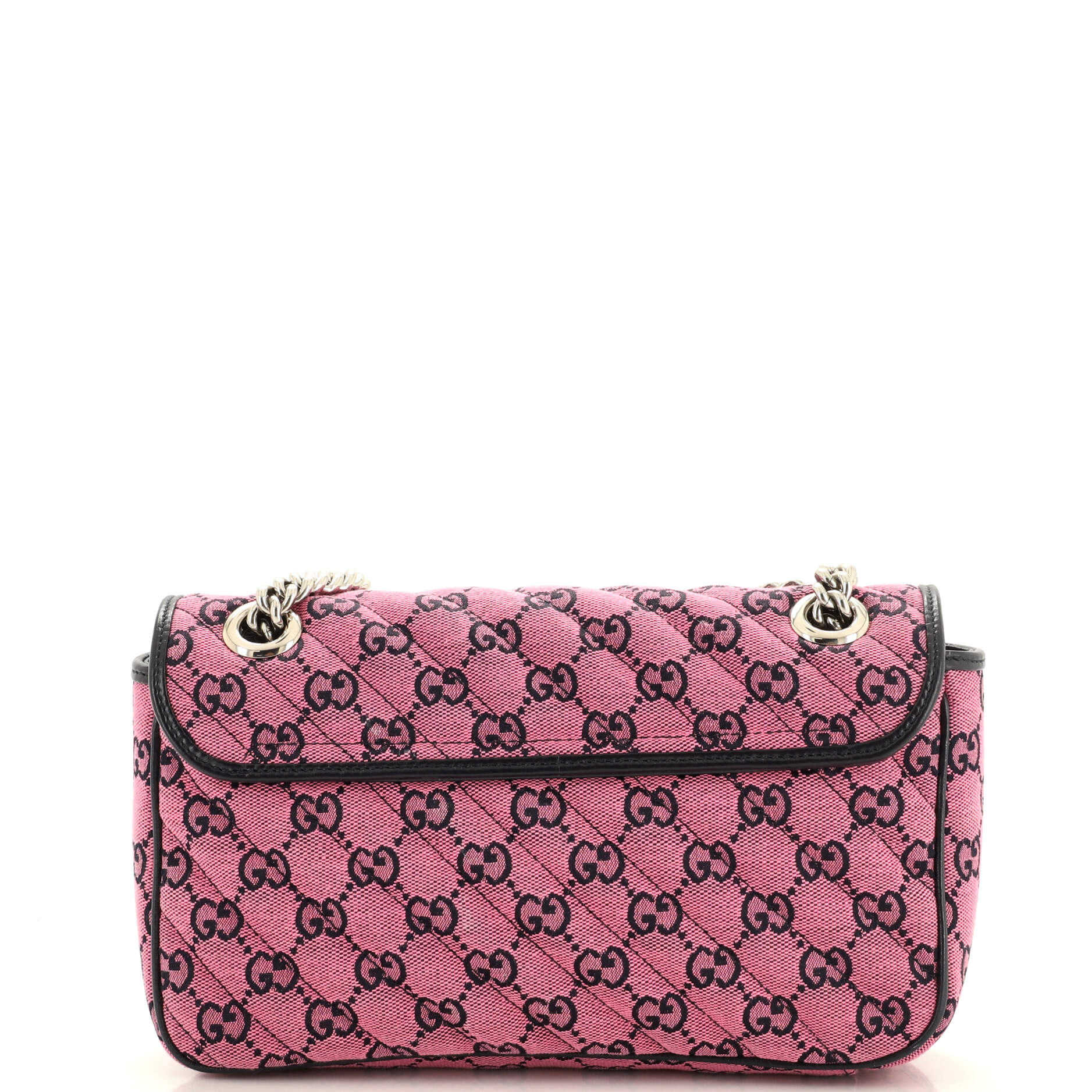 GG Marmont Flap Bag Diagonal Quilted GG Canvas Small – Image 3