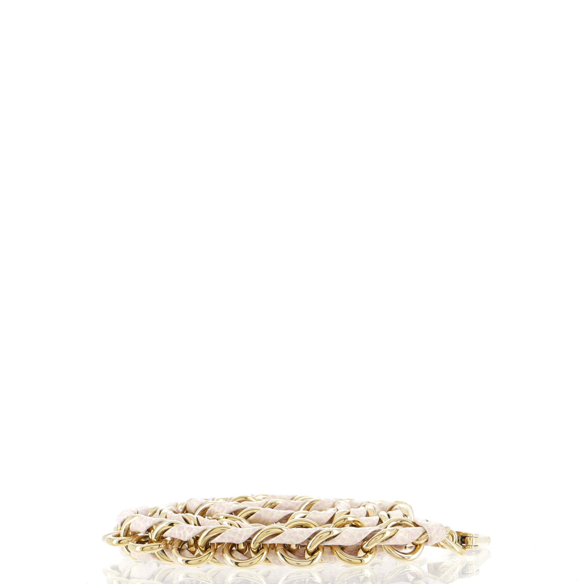 Multi Pochette Accessoires Woven Chain Strap Leather and Metal