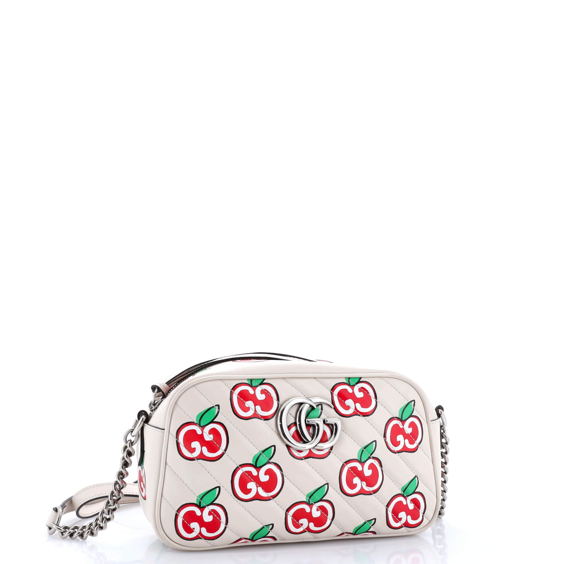 GG Marmont Shoulder Bag Printed Diagonal Quilted Leather Small – Image 2