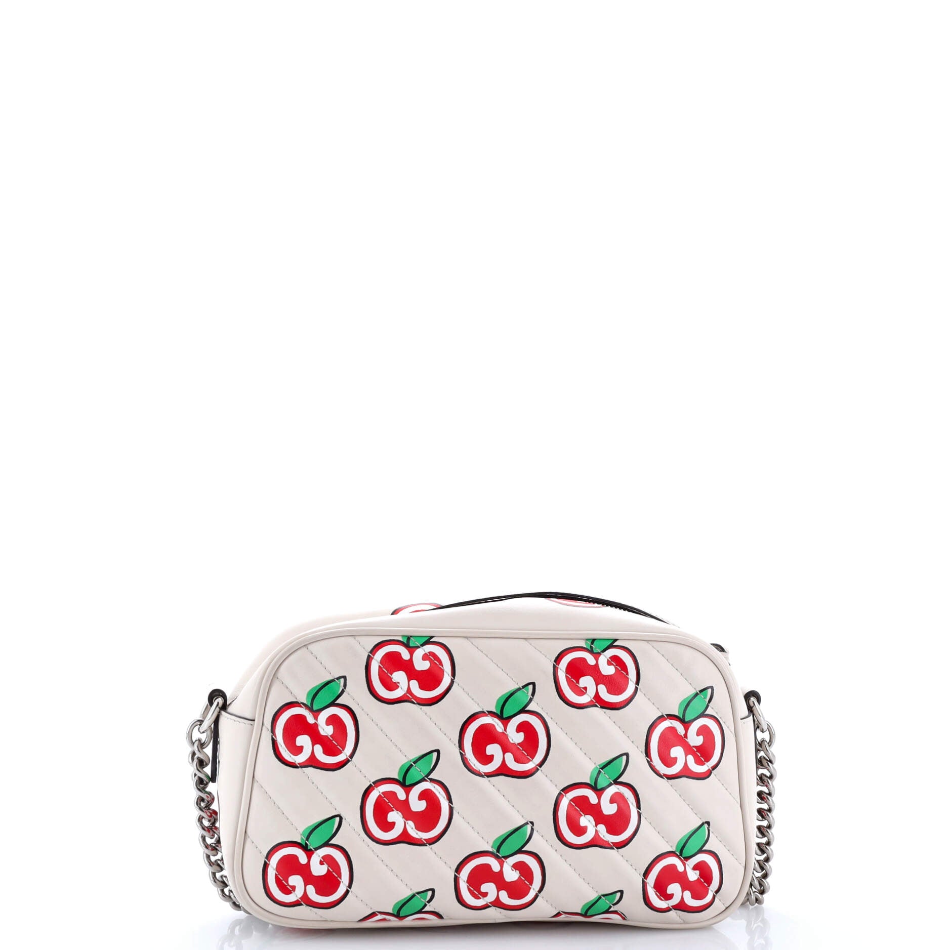 GG Marmont Shoulder Bag Printed Diagonal Quilted Leather Small – Image 3