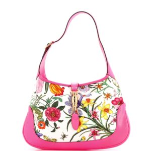 Jackie Hobo Flora Canvas with Leather Medium