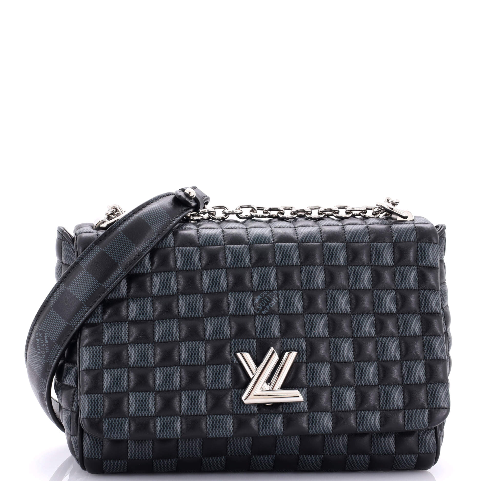 Twist Handbag Damier Quilted Calf Leather MM – Image 2