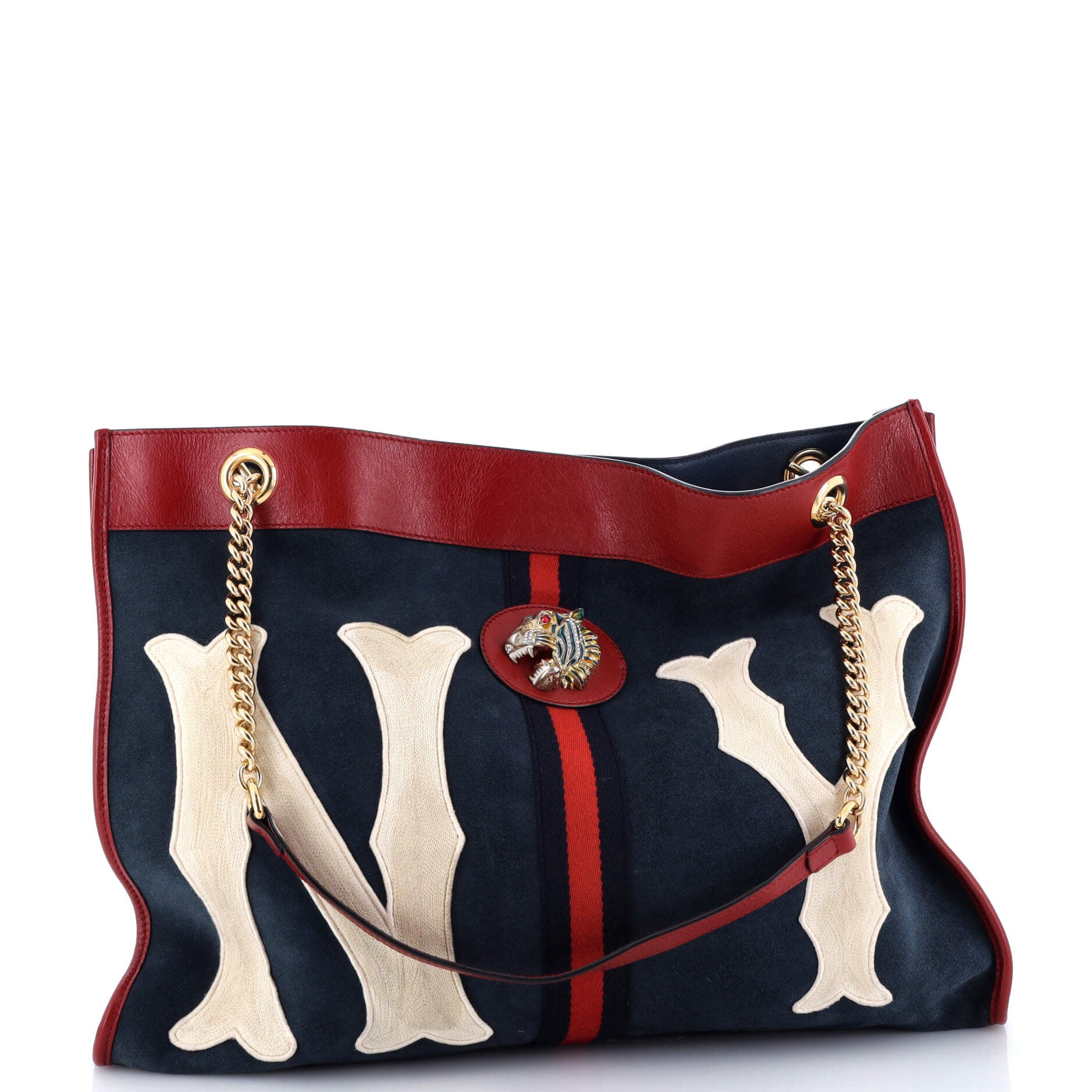 Rajah Chain Tote Suede with Applique Large – Image 3