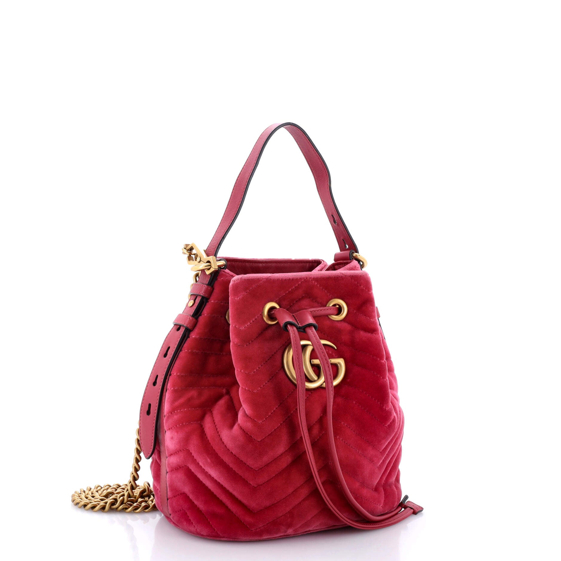 GG Marmont Bucket Bag Matelasse Velvet Small – Image 2