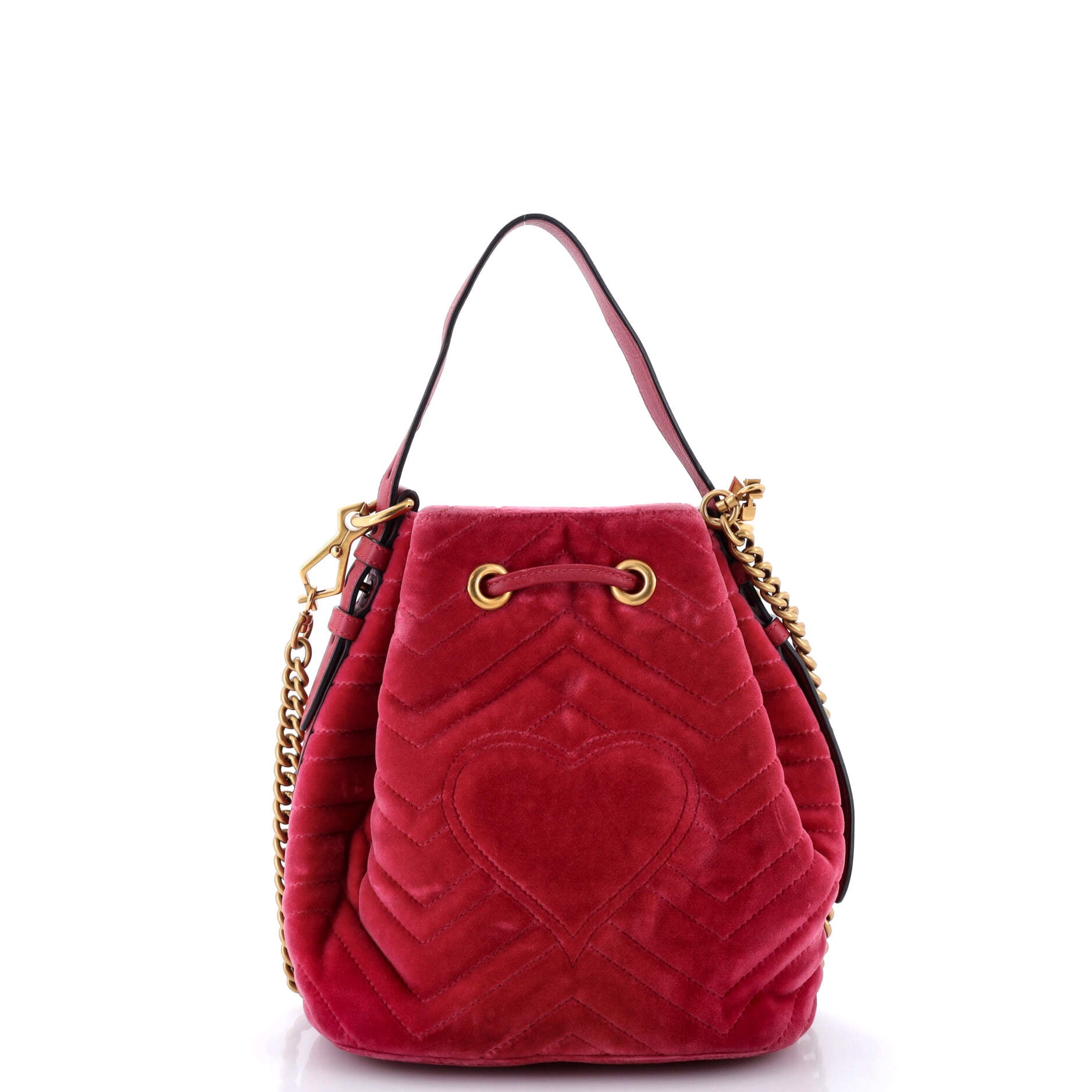 GG Marmont Bucket Bag Matelasse Velvet Small – Image 3