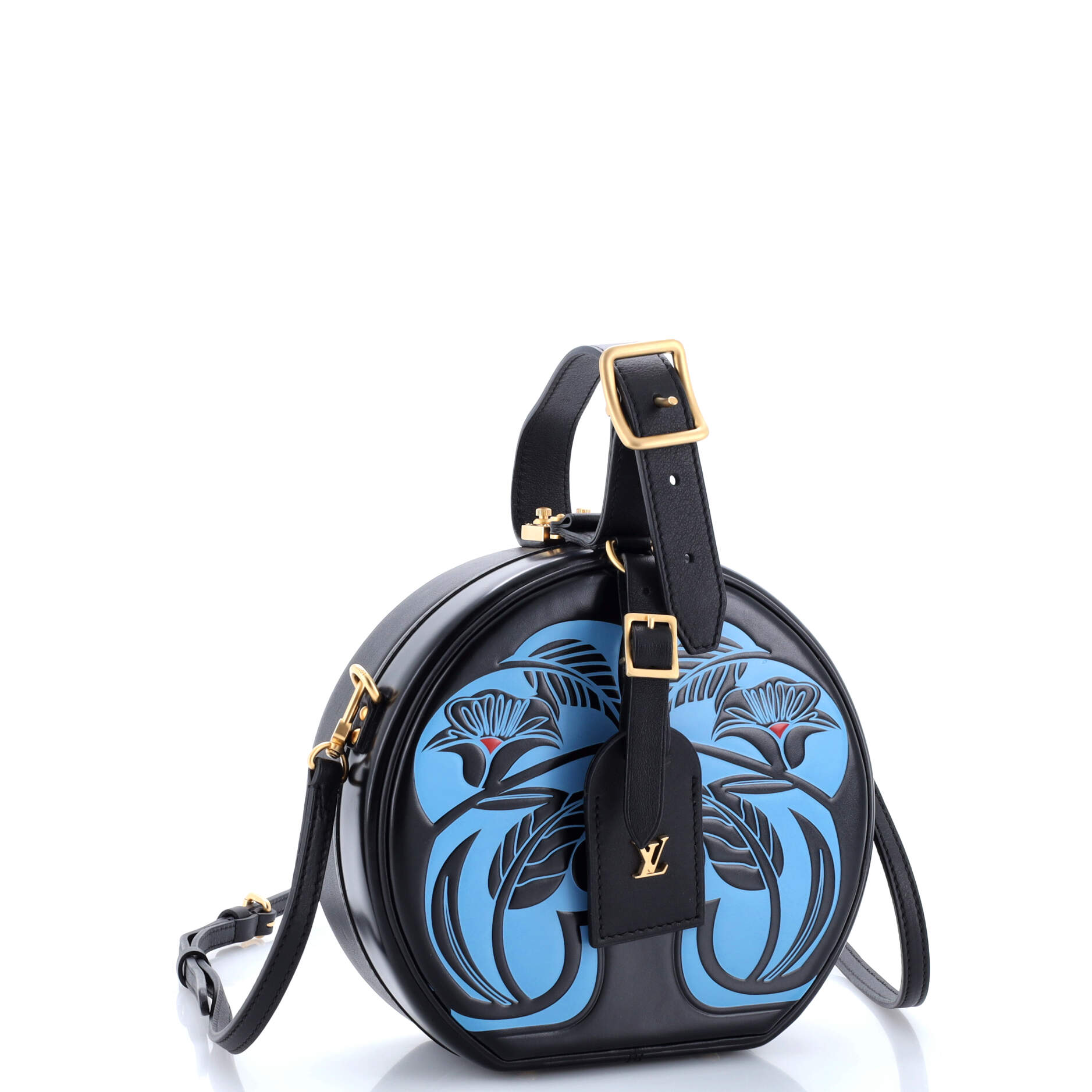 Petite Boite Chapeau Bag Anachro Bleu Printed Calfskin – Image 2