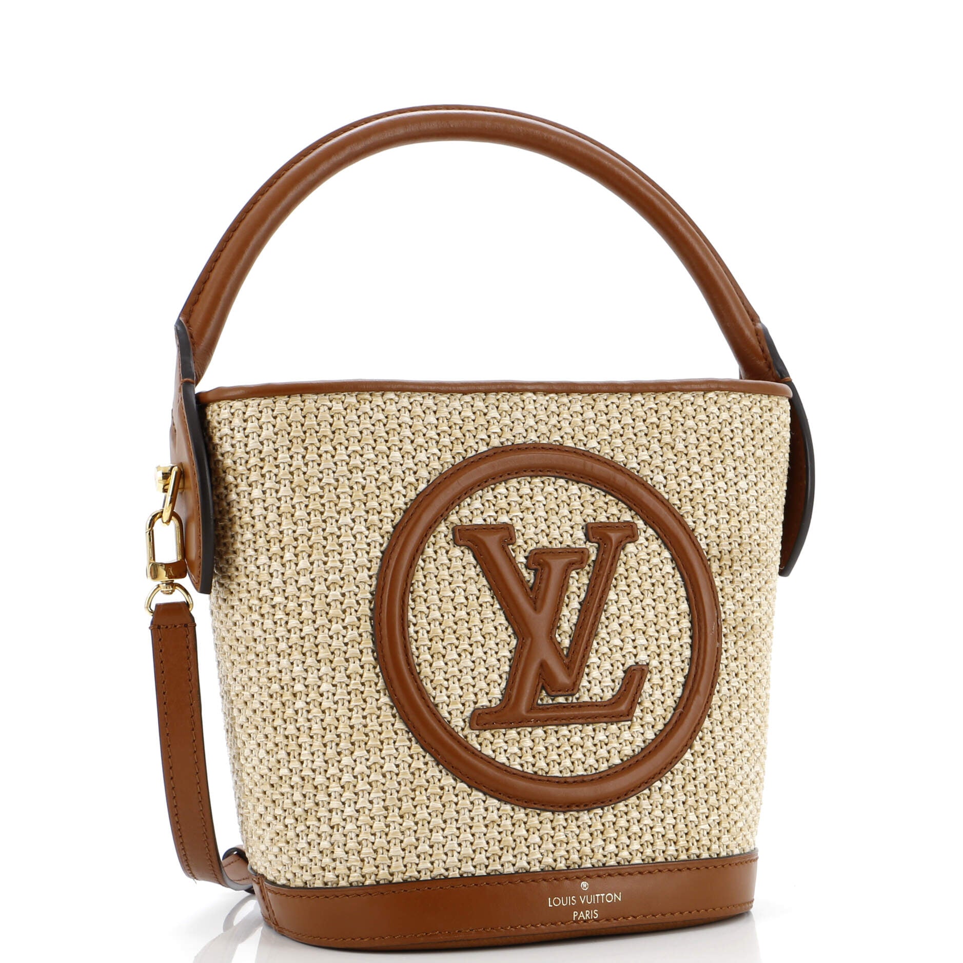 Petit Bucket NM Bag Raffia with Leather – Image 2