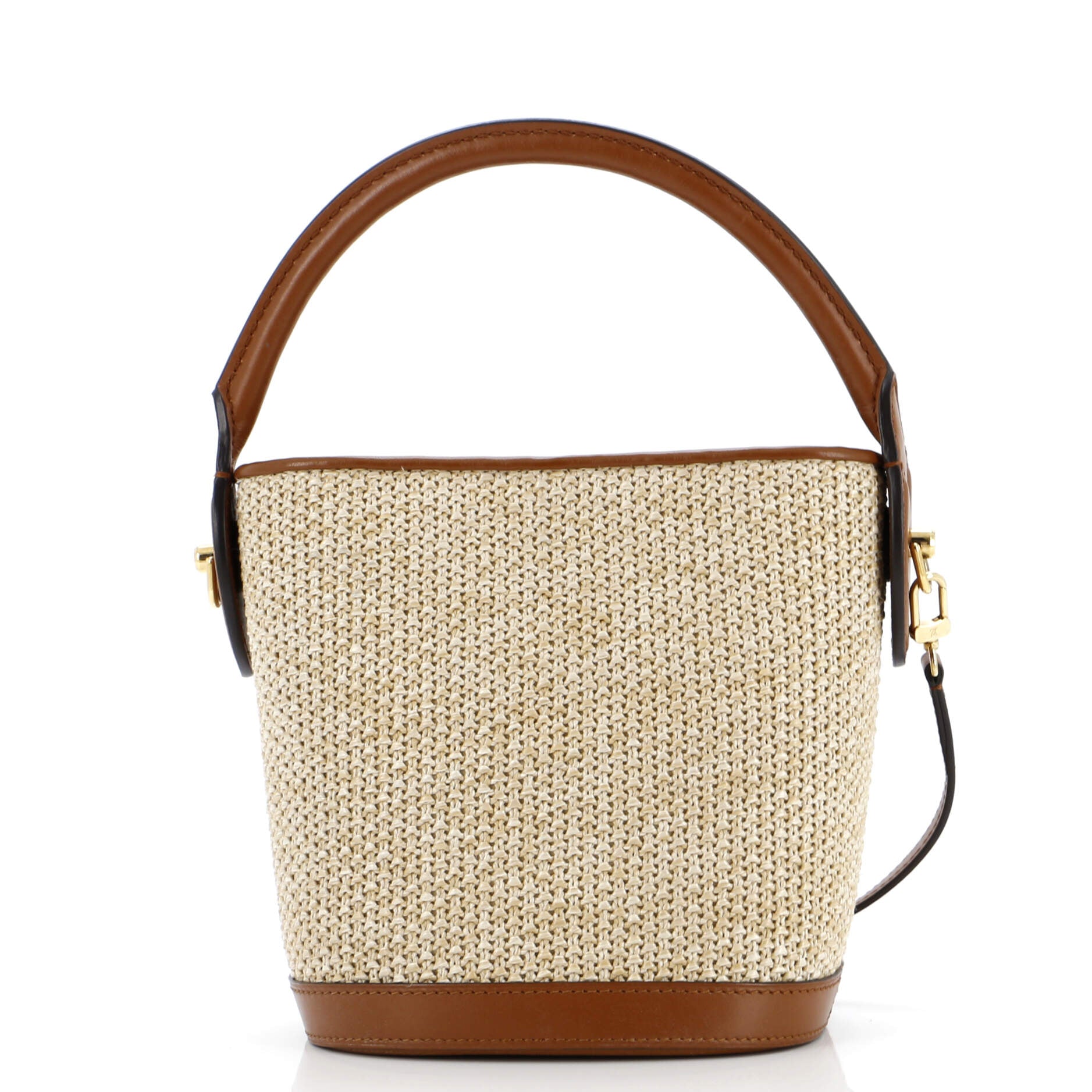 Petit Bucket NM Bag Raffia with Leather – Image 3