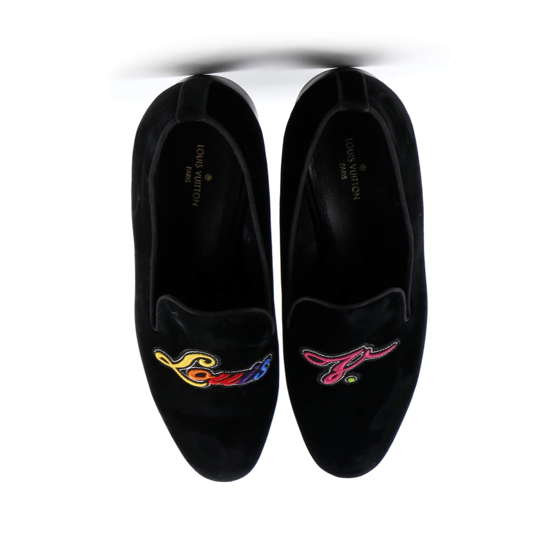 Men's Logo Loafers Embroidered Velvet – Image 2