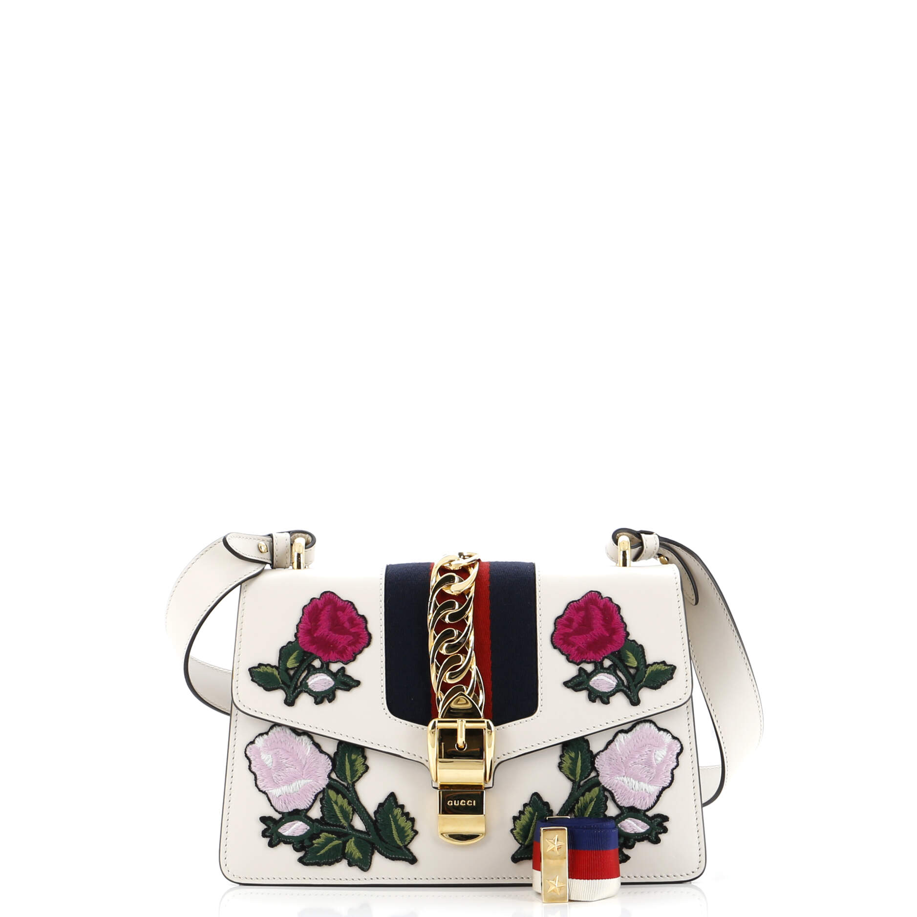 Sylvie Shoulder Bag Embroidered Leather Small – Image 2