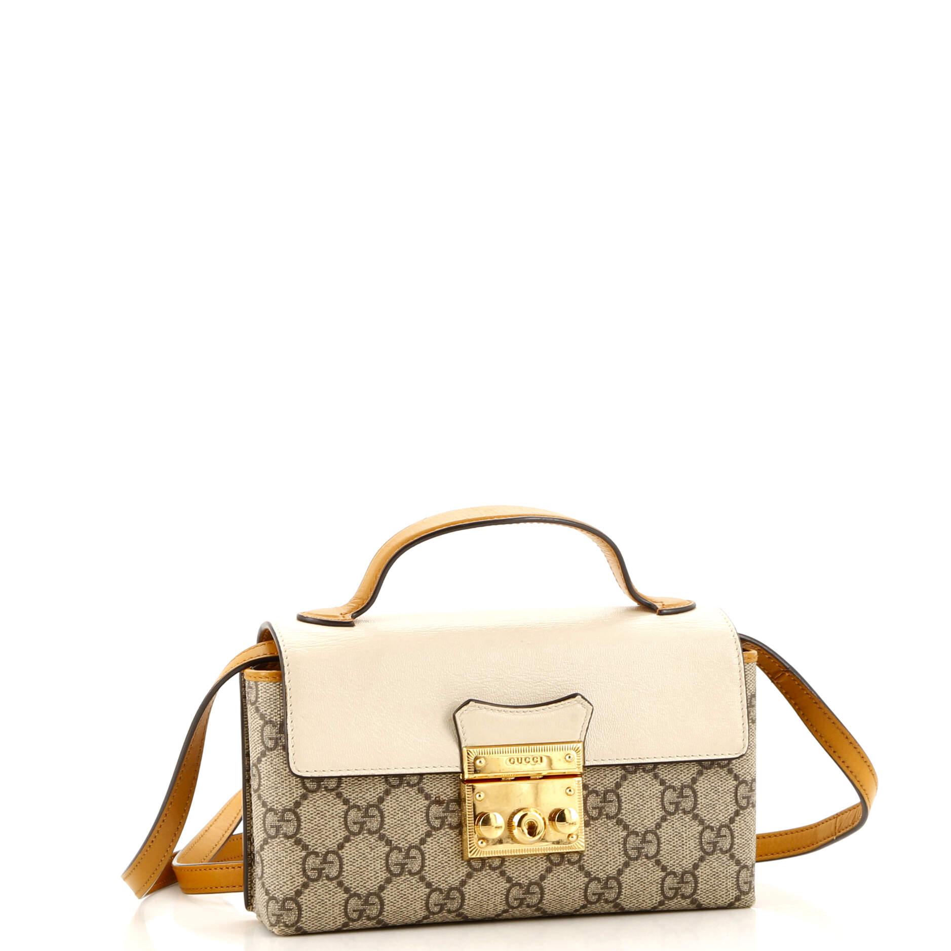 Padlock Top Handle Bag GG Coated Canvas and Leather Mini – Image 2