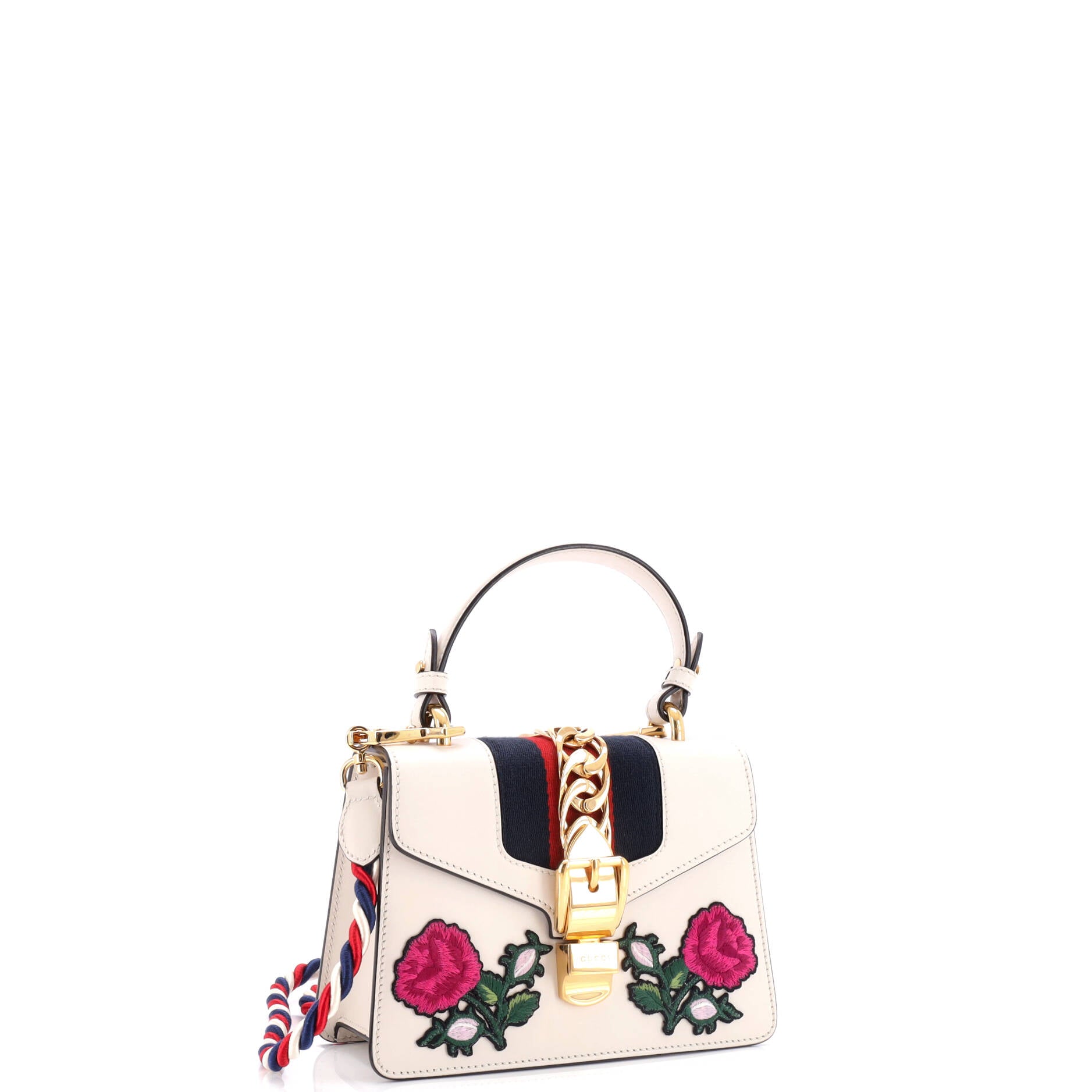 Sylvie Top Handle Bag Embroidered Leather Mini – Image 2