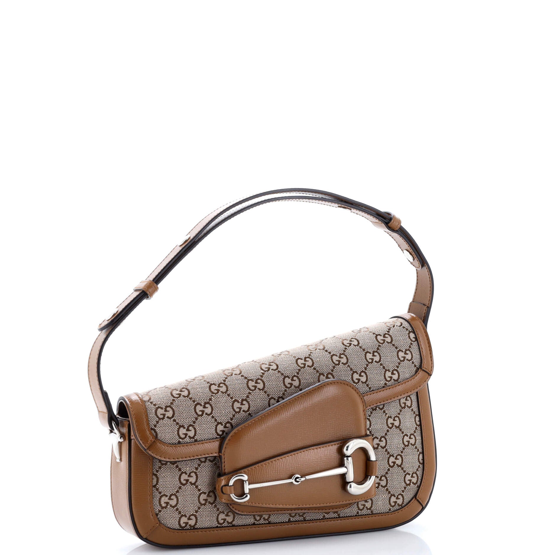 Horsebit 1955 Asymmetric Shoulder Bag GG Canvas with Leather Small – Image 2