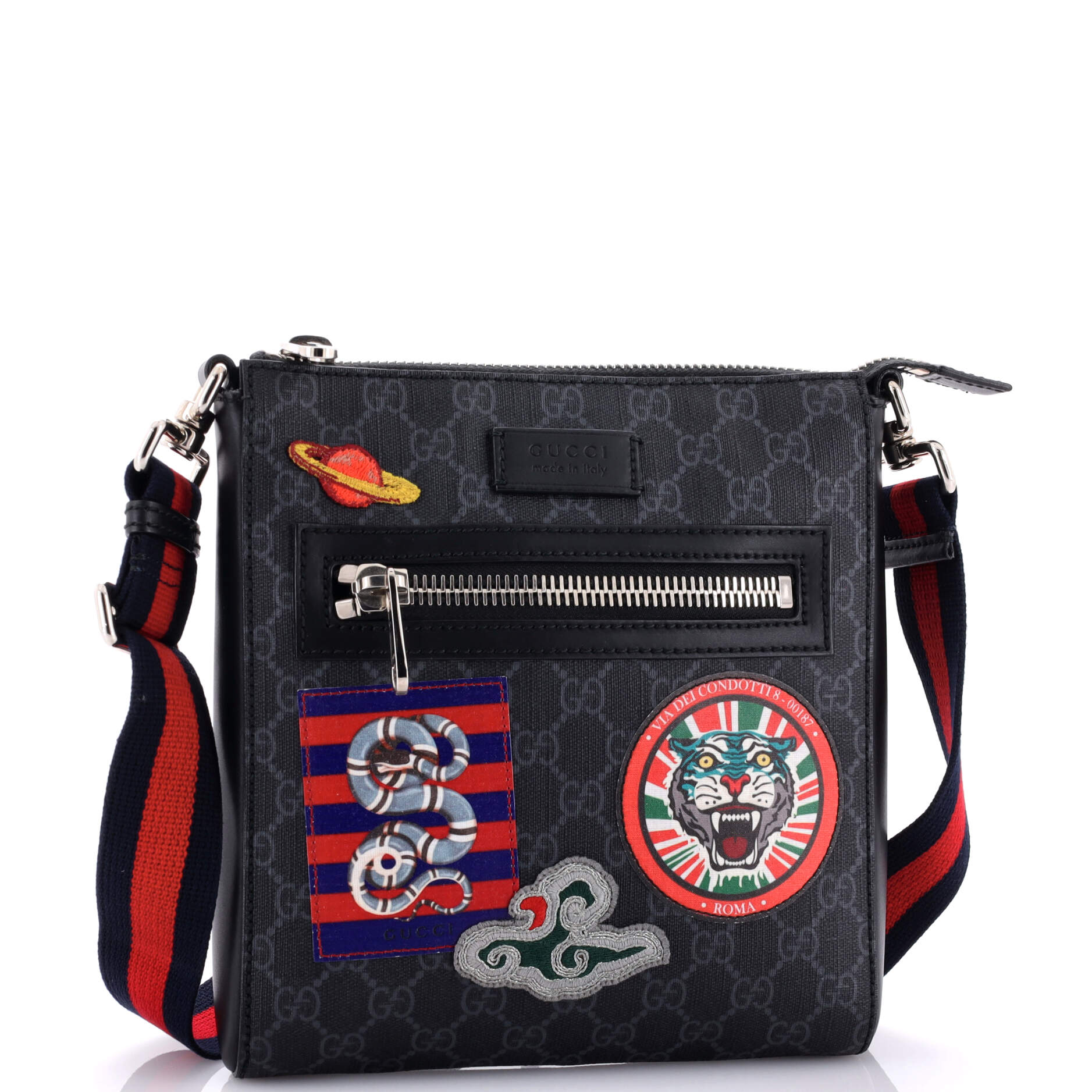 Night Courrier Zip Messenger GG Coated Canvas with Applique Small – Image 2