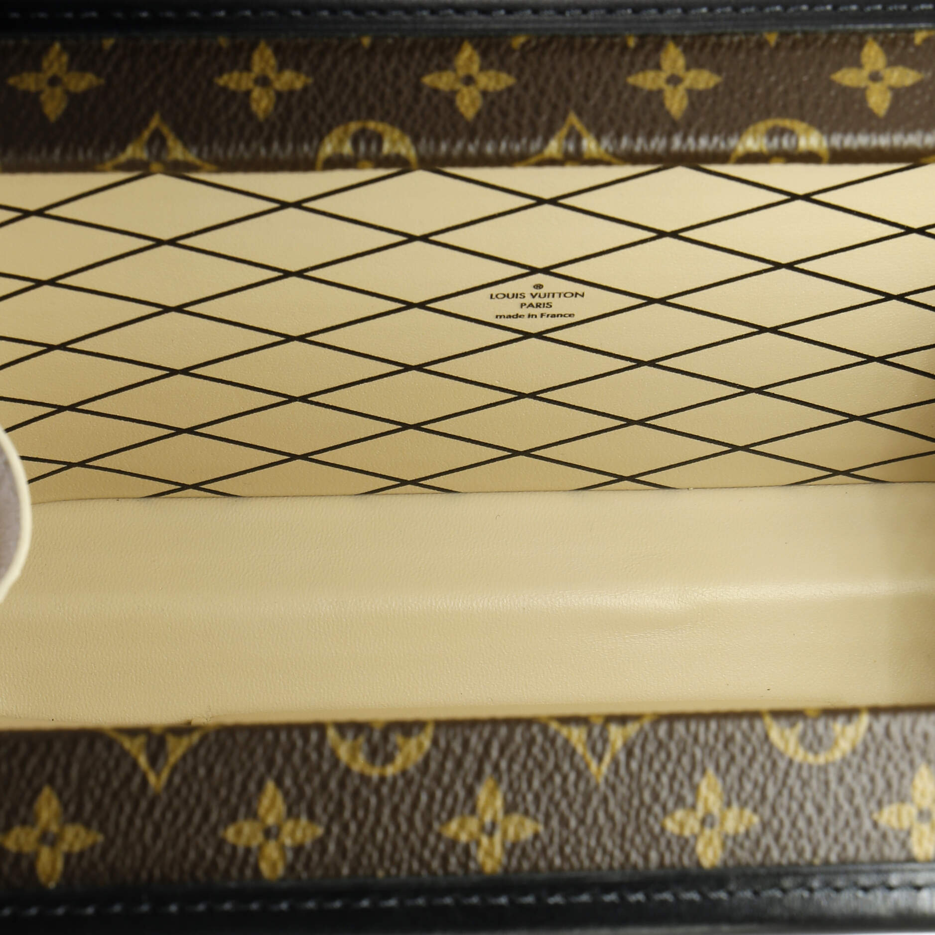 Petite Malle Handbag Studded Taiga Leather and Monogram Canvas – Image 5