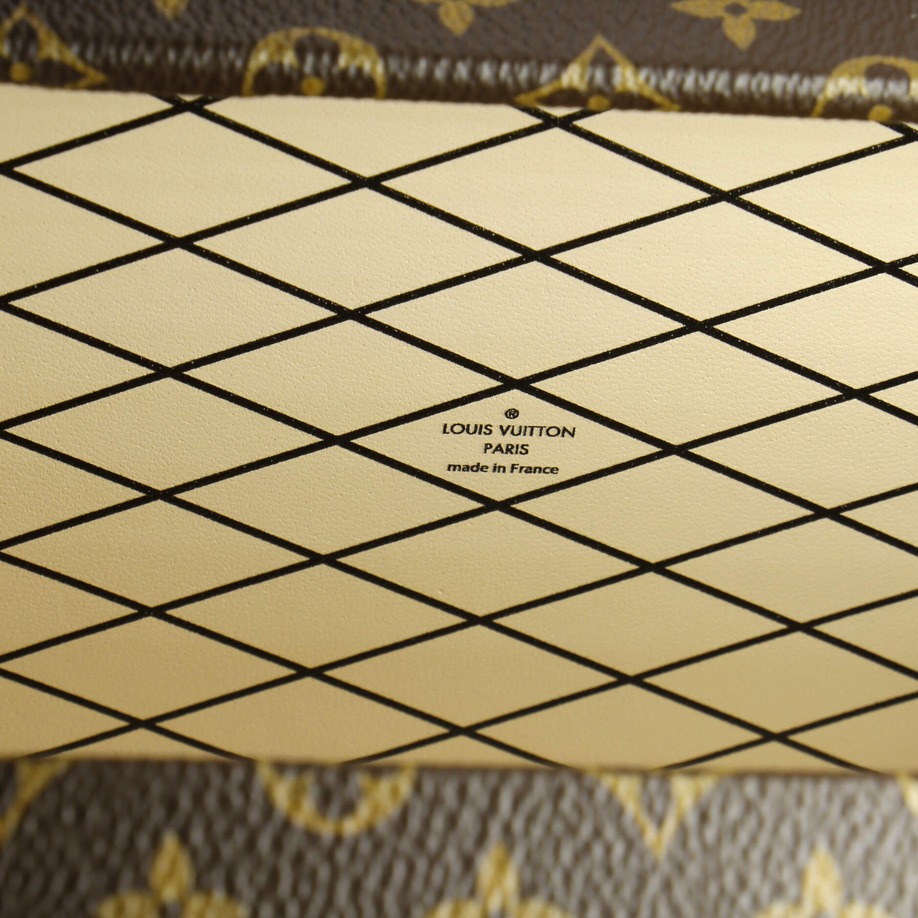 Petite Malle Handbag Studded Taiga Leather and Monogram Canvas – Image 6