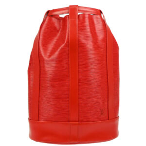 Louis Vuitton 1995 Red Epi Randonnee PM Bucket Shoulder Bag M52357